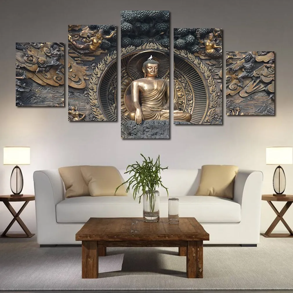 11053 Black Gold Exquisite Body Buddha Statue Frameles Painting Decoration Art Canvas Modern Home Decoration Painting