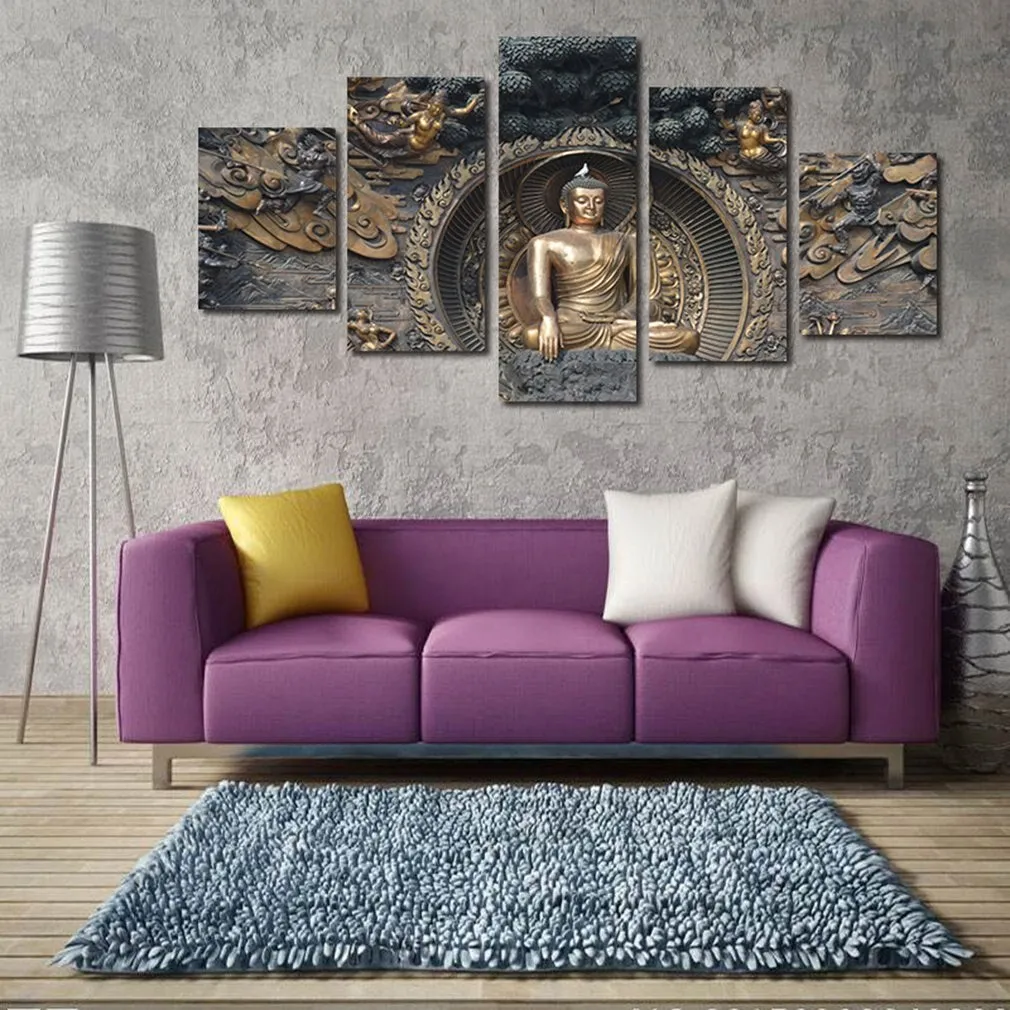 11053 Black Gold Exquisite Body Buddha Statue Frameles Painting Decoration Art Canvas Modern Home Decoration Painting