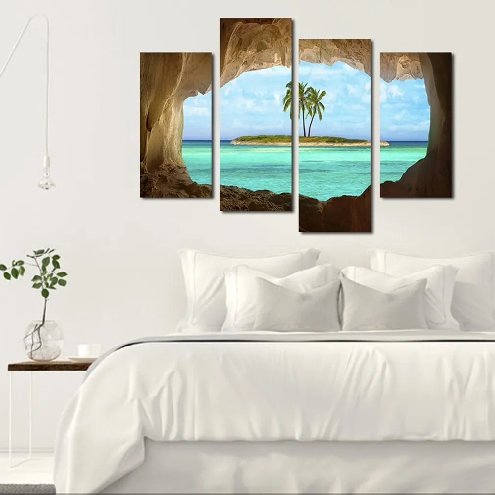 11449 4 Island Coconut Painting Outside The Cave Frameles Painting Decoration Art Canvas Modern Home Decoration Painting