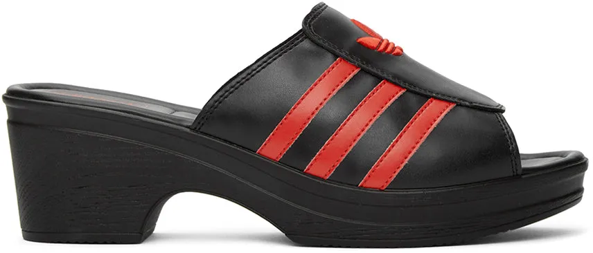 adidas LOTTA VOLKOVA Black Trefoil Heeled Sandals