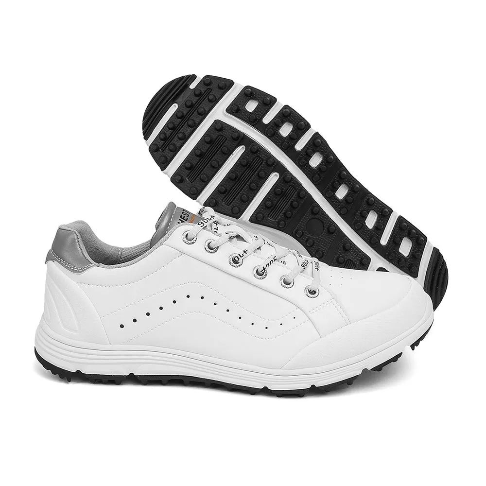 Ask Echo G718 Men's Breathable Spikeless Golf Shoes / White