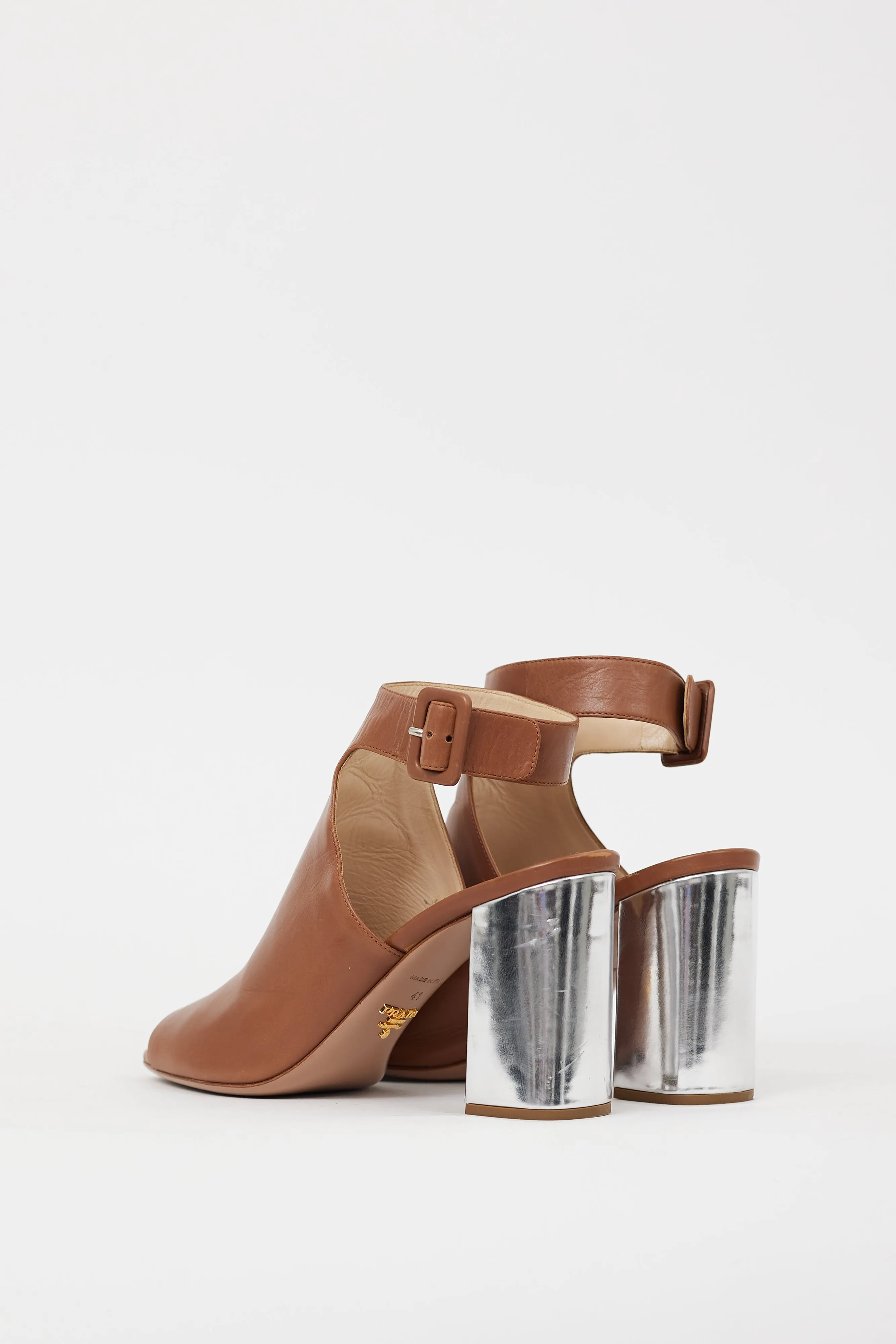 Brown & Silver Metallic Sandal