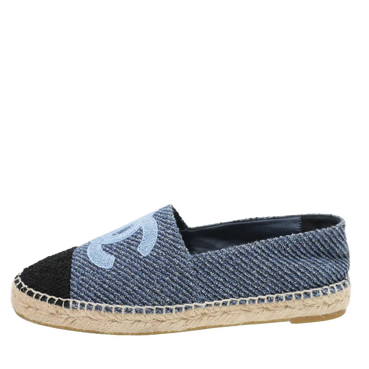 Chanel Bicolor Tweed CC Embroidered Espadrille 39