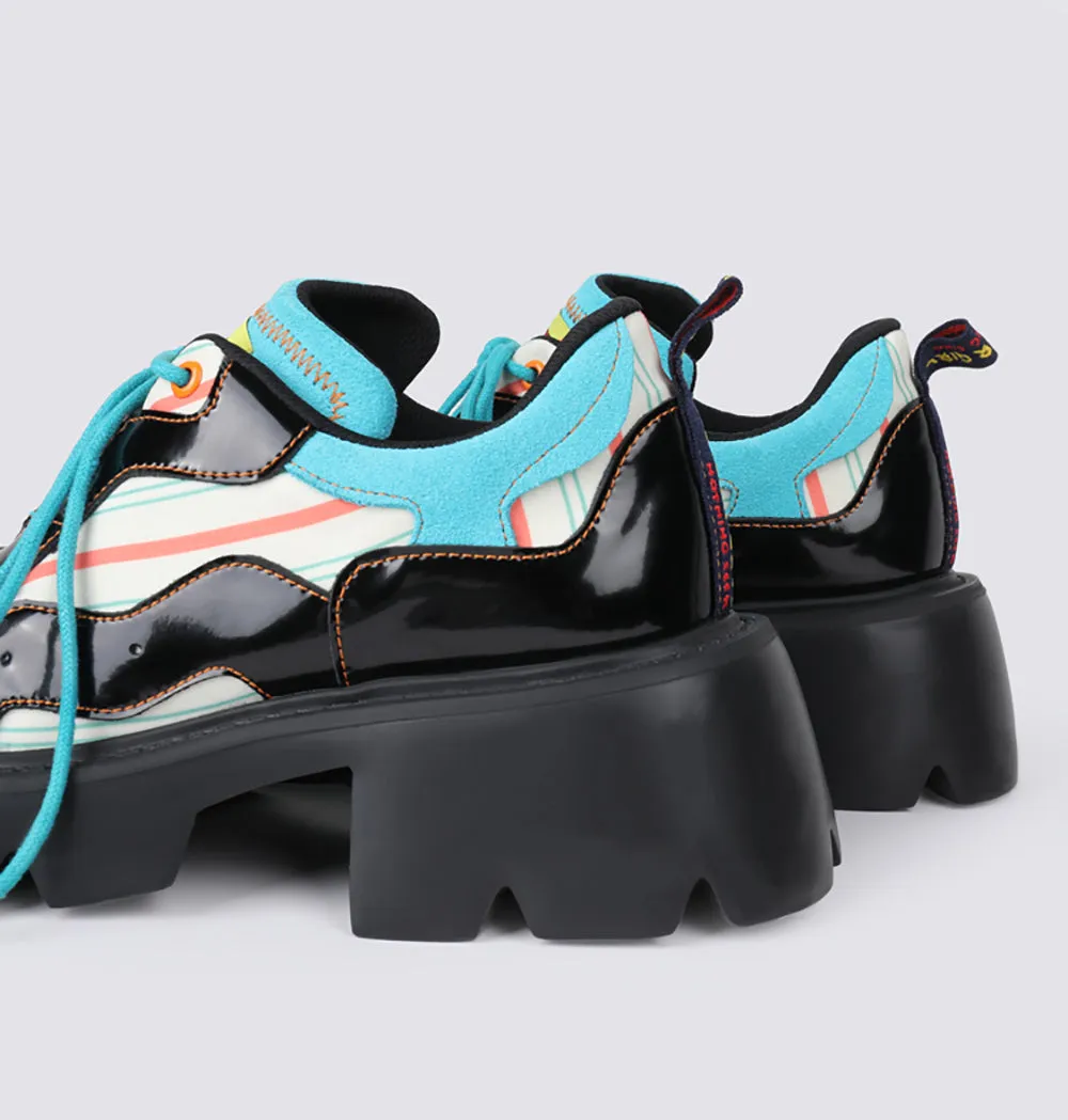 College-style Platform Flats with Round Toes