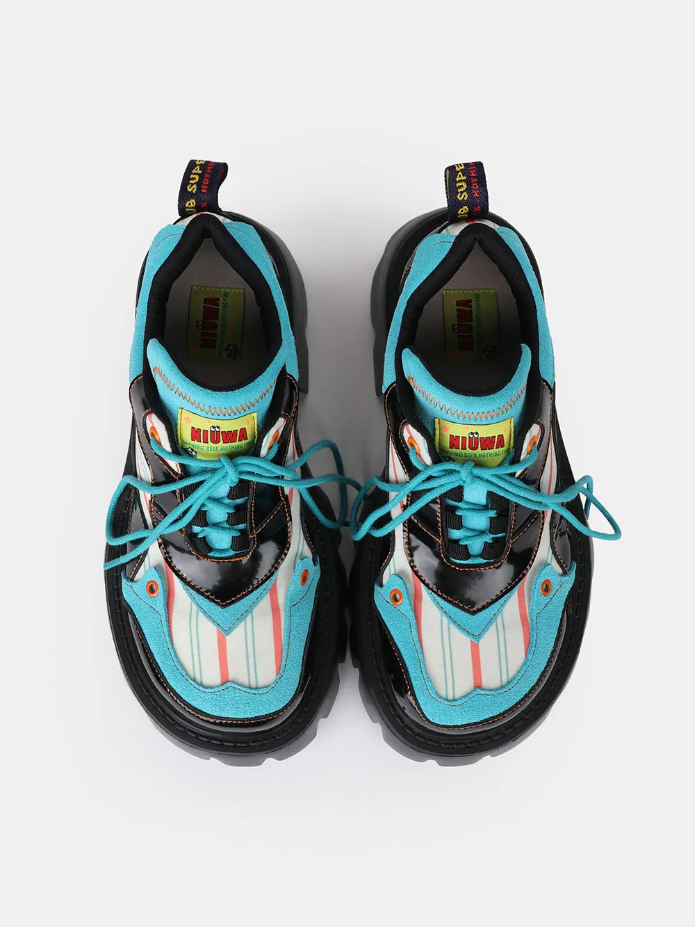 College-style Platform Flats with Round Toes