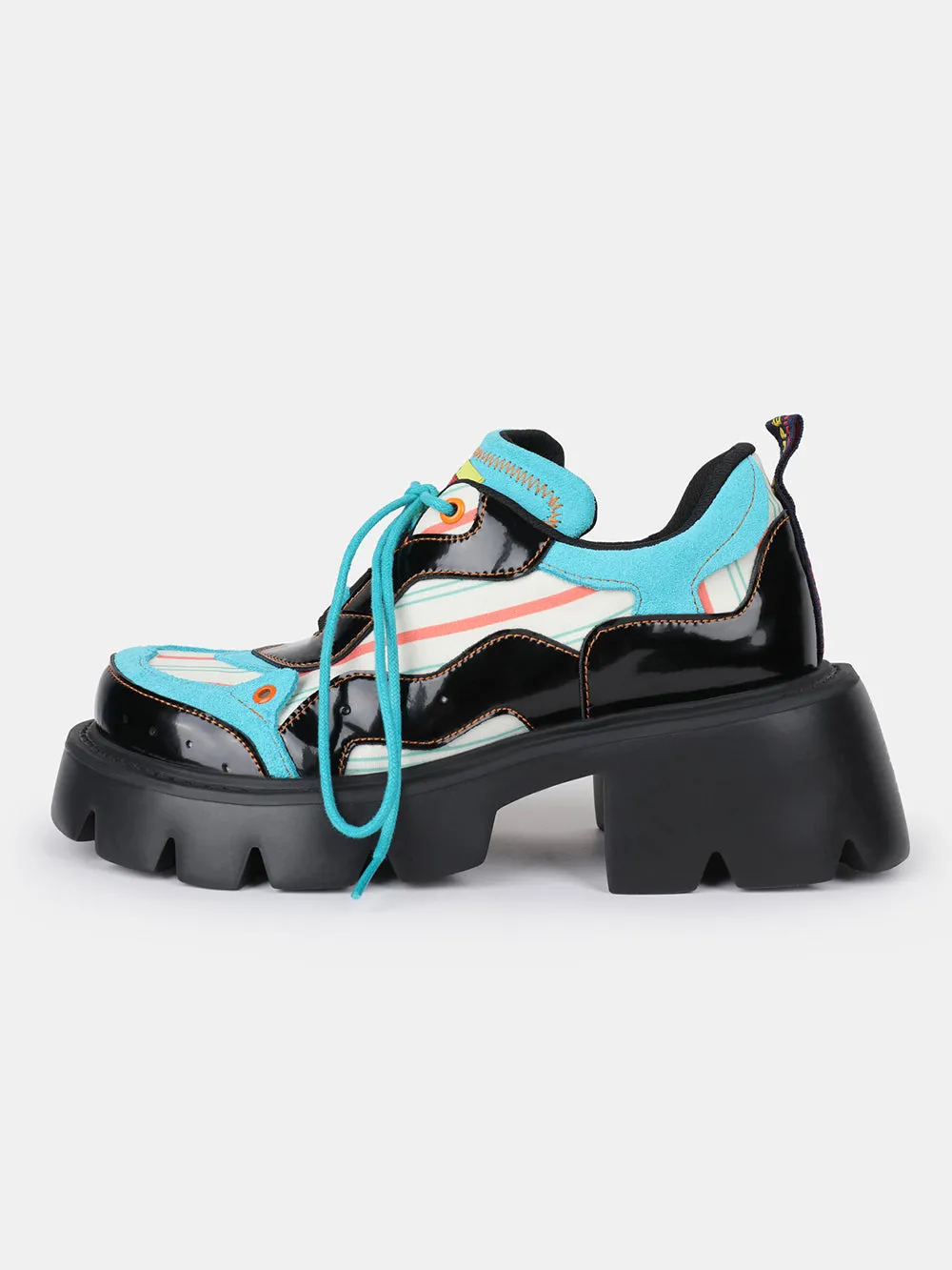 College-style Platform Flats with Round Toes