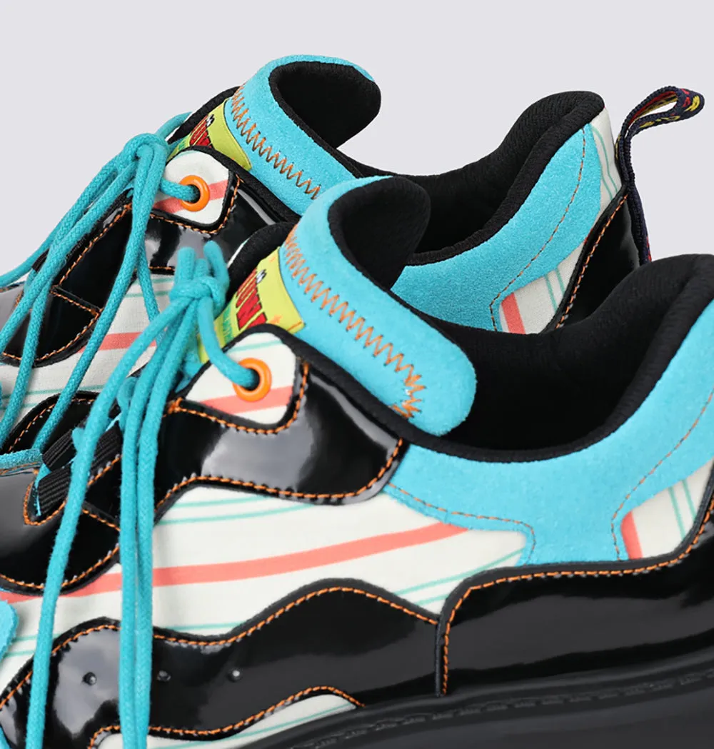 College-style Platform Flats with Round Toes