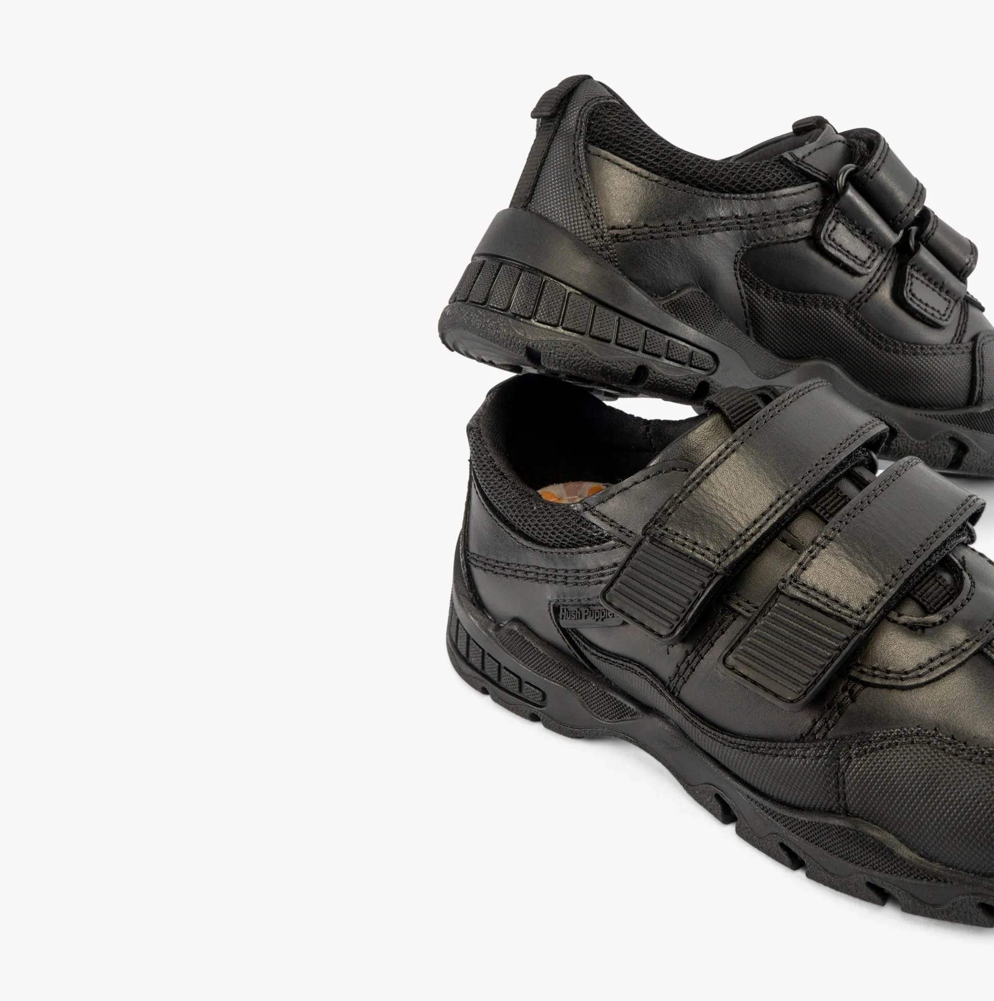 Hush Puppies TROY Boys School Shoes Black