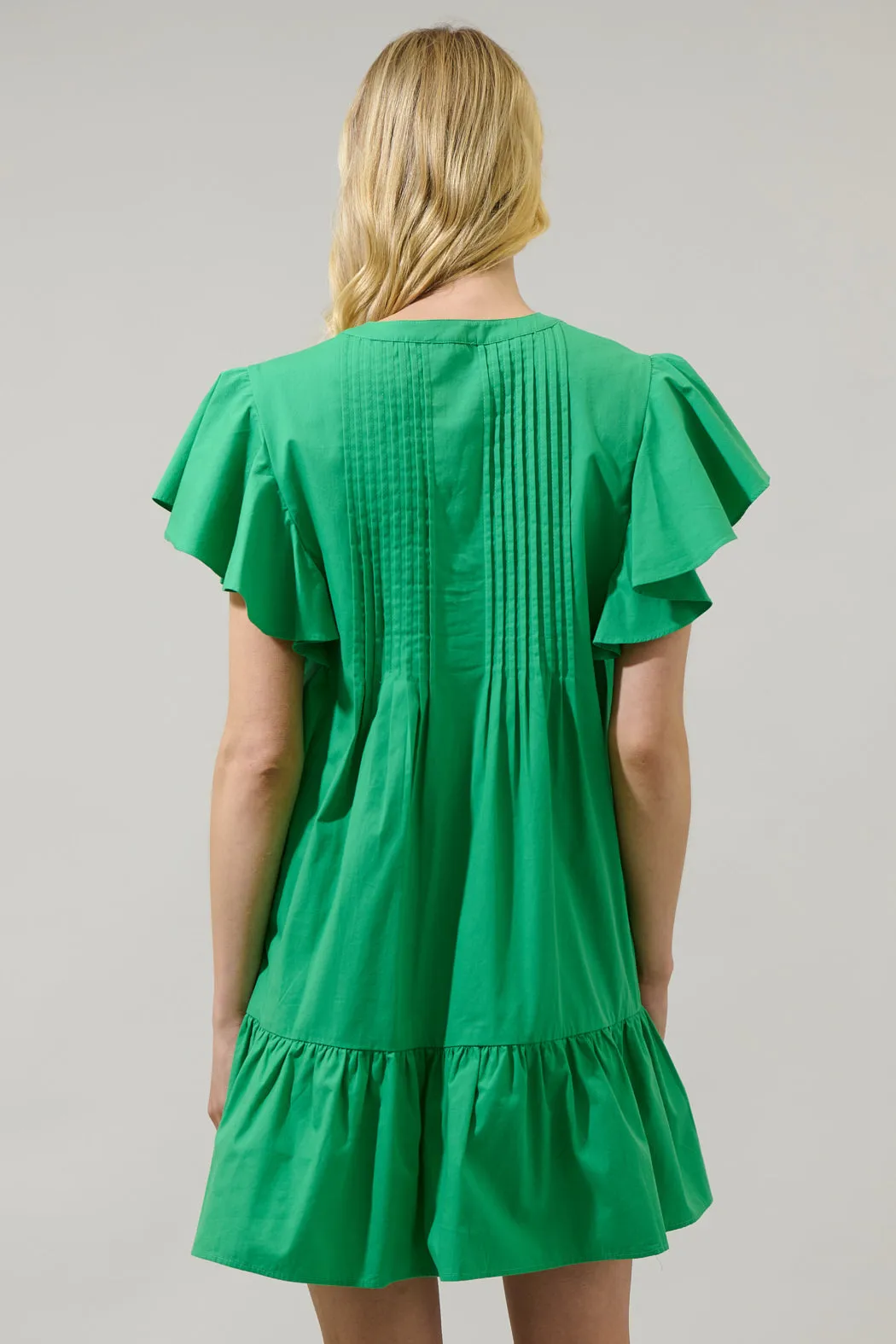 Lizzy Pleated Ruffle Mini Dress