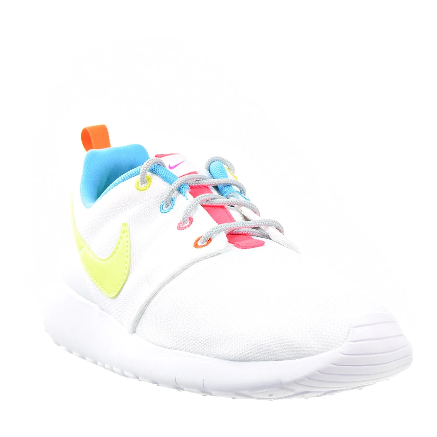 Nike Roshe Run Big Kid (GS) Shoes White/Racer Pink/Fire Pink/Volt