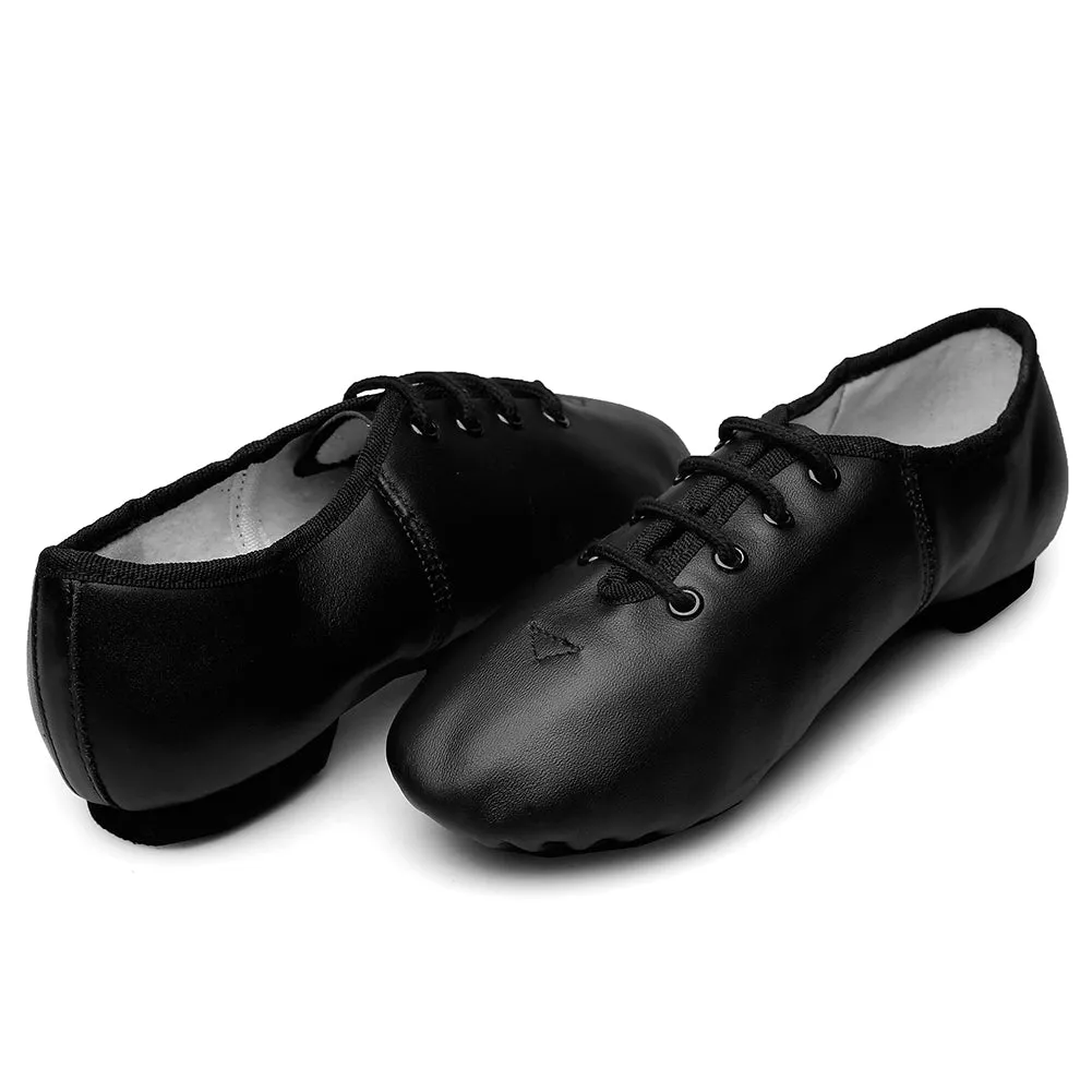 Unisex Lace Up Leather Dance Shoes Soft for Dancers