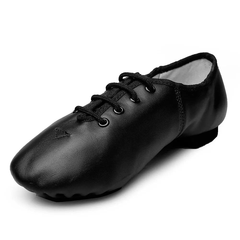 Unisex Lace Up Leather Dance Shoes Soft for Dancers