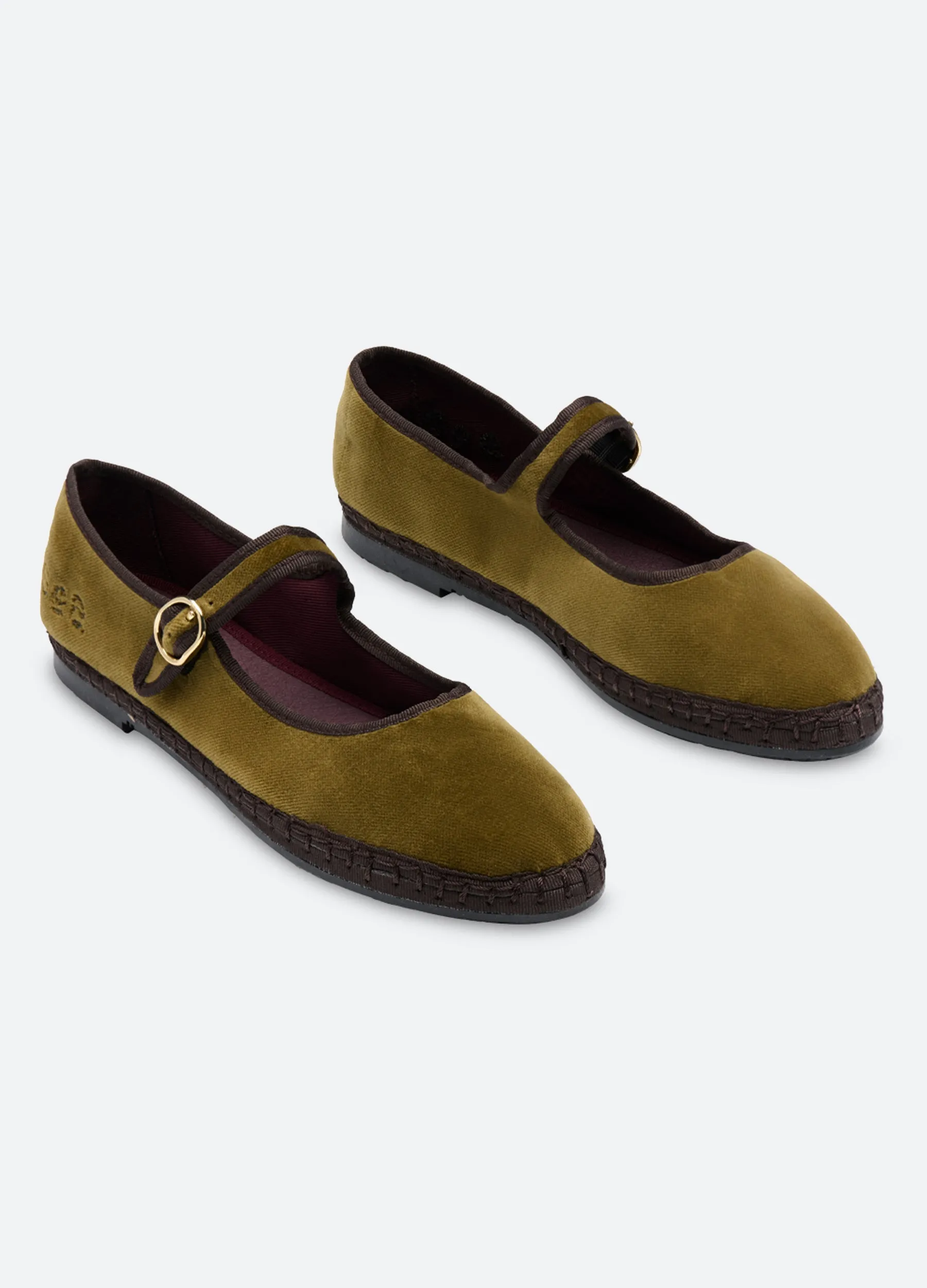 Velvet Mary Jane Flats