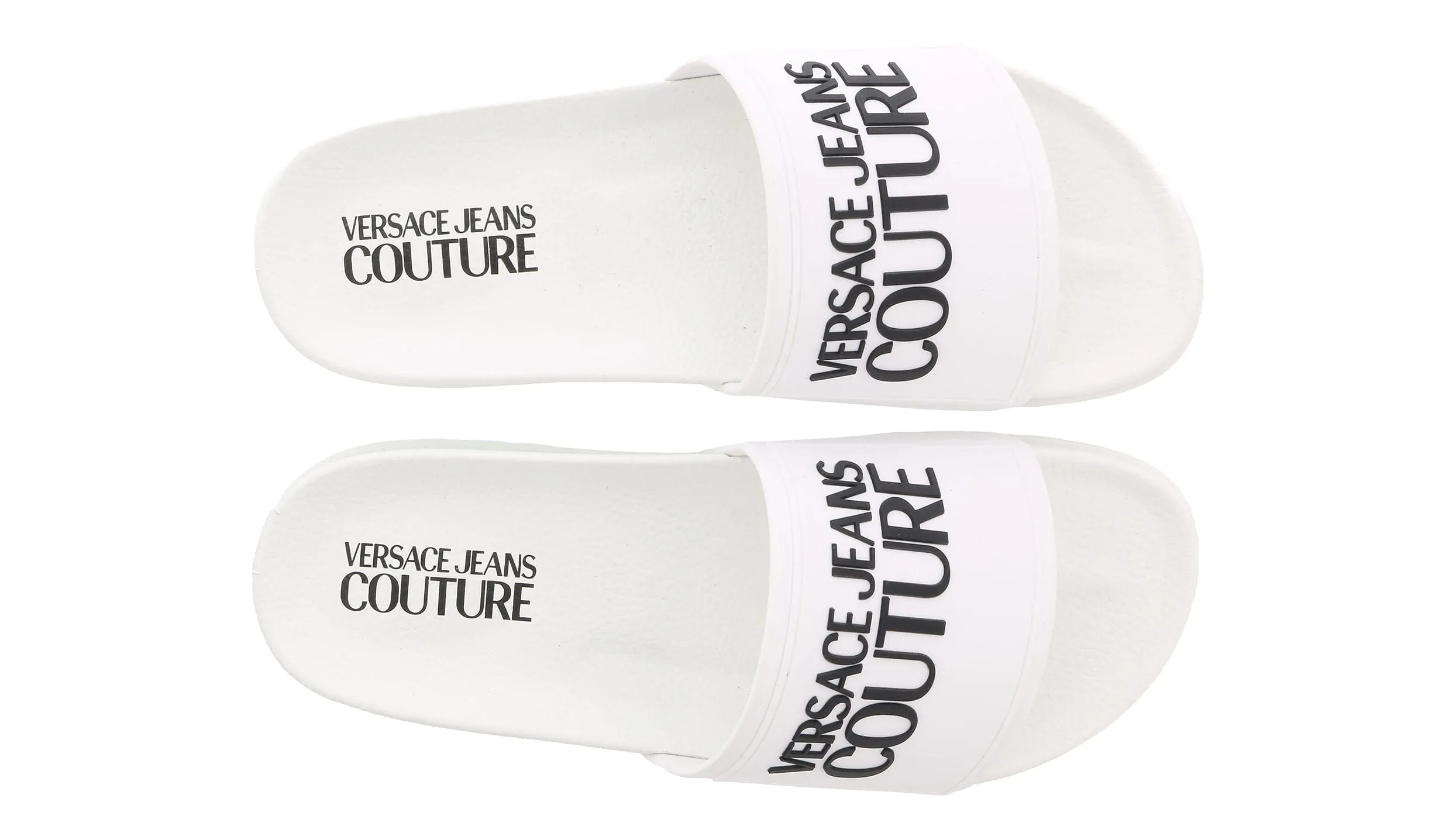 Versace Jeans Couture White Logo Pool Slide-