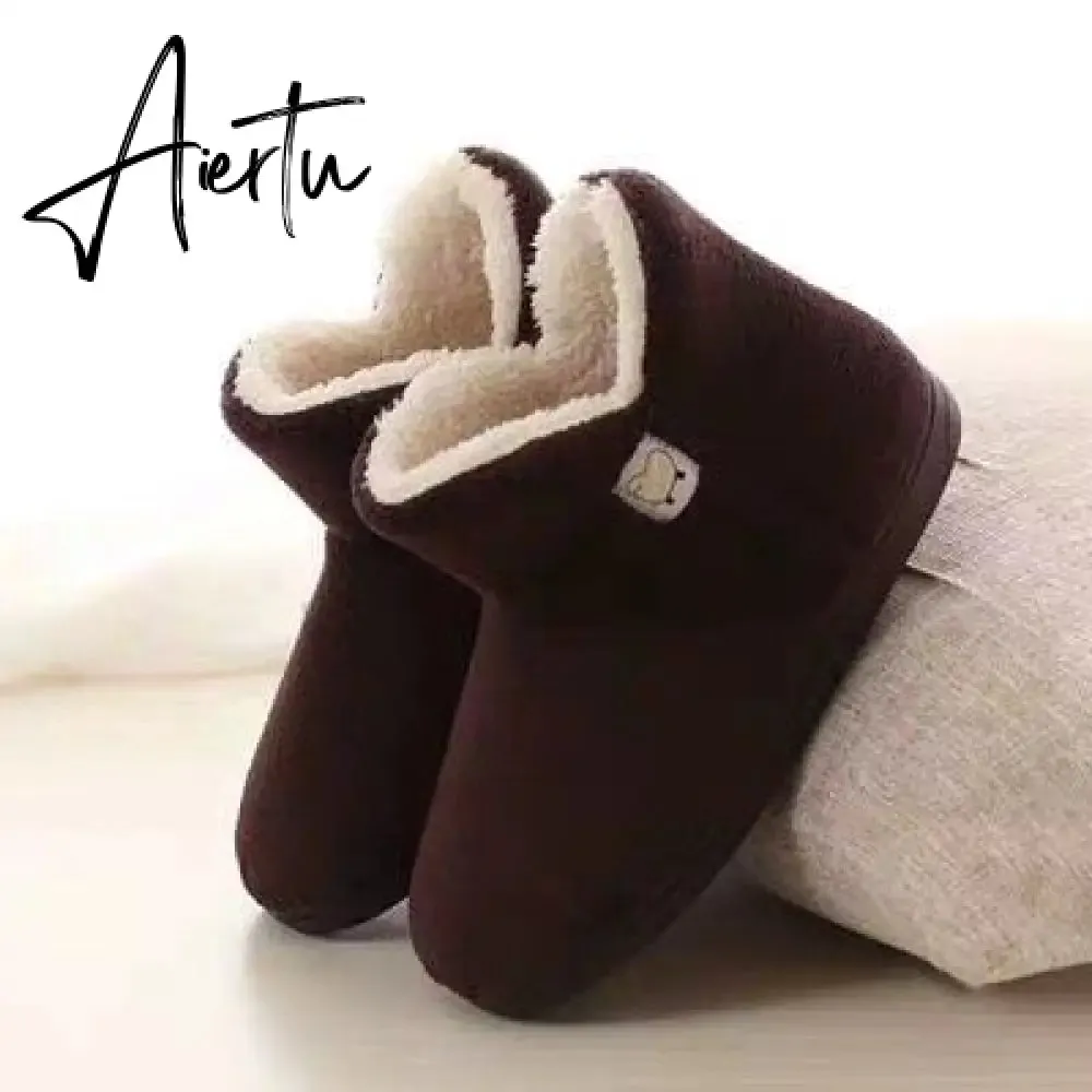 Women Flats Warm Winter Soft Thick-soled High-top Plus Velvet Non-slip Memory Foam Home Cotton Shoes Woman Soft Sole Footwear