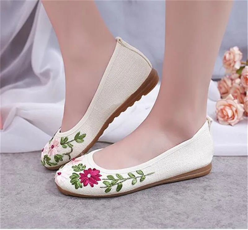 Women's Spring Casual Cotton Embroidered Flats