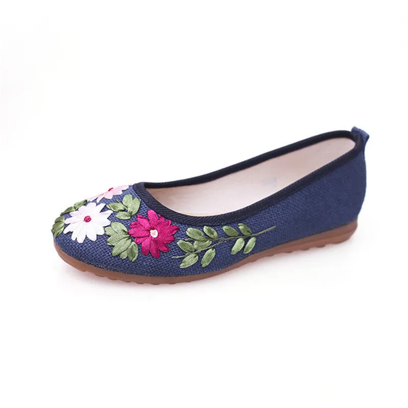 Women's Spring Casual Cotton Embroidered Flats
