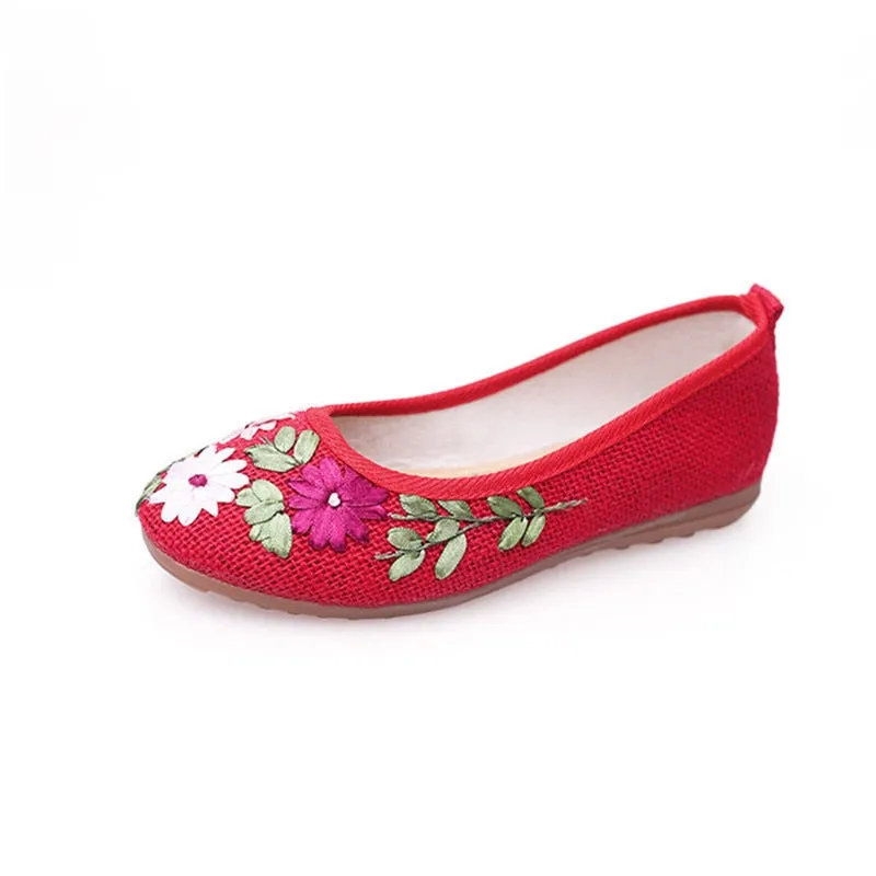 Women's Spring Casual Cotton Embroidered Flats