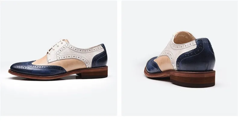 Yinzo Women's Flats Oxford Shoes Perforated  Leather