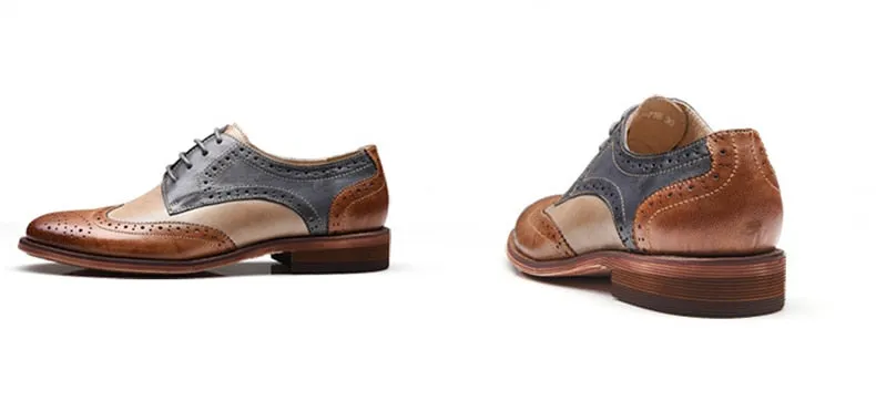 Yinzo Women's Flats Oxford Shoes Perforated  Leather